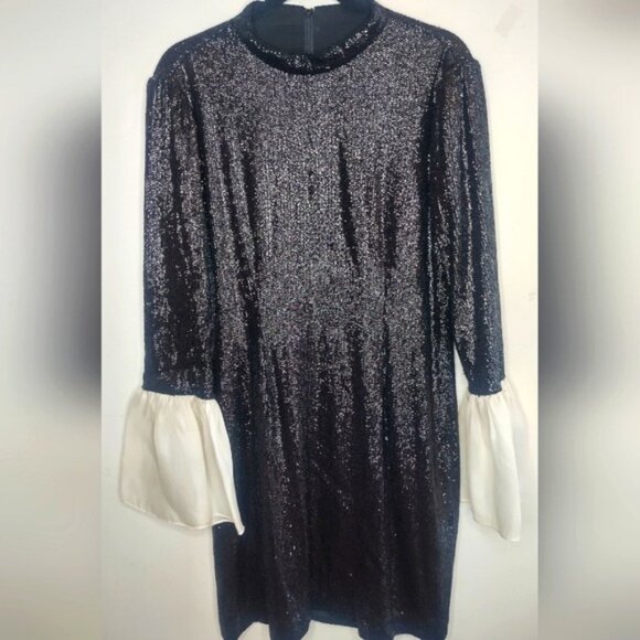 Rachel Zoe Wes Sequin Dress in Black Size 12 - Picture 7 of 11